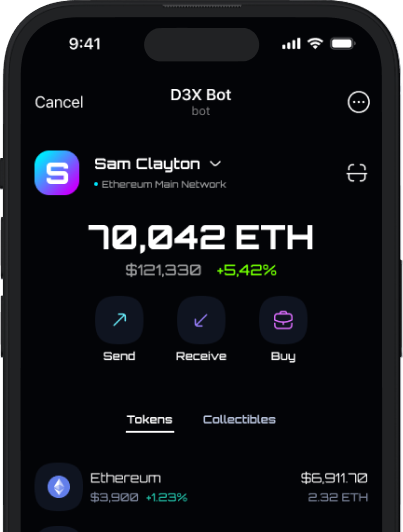 D3X Bot interface on mobile phone